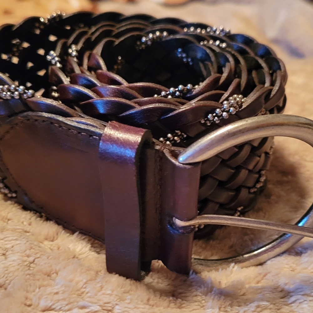 Coldwater Creek Genuine Leather Sparkle Belt
